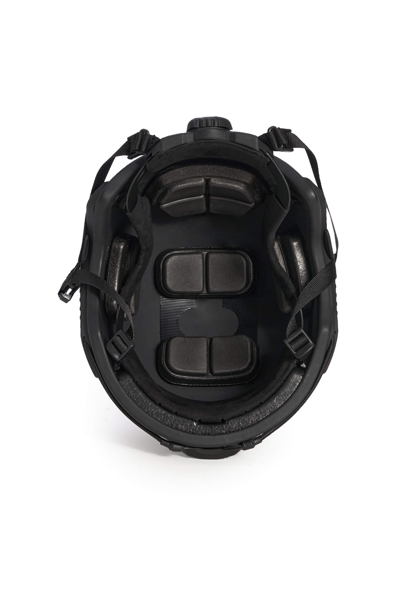 The image shows the interior padding and customization of a ballistic FAST Helmet